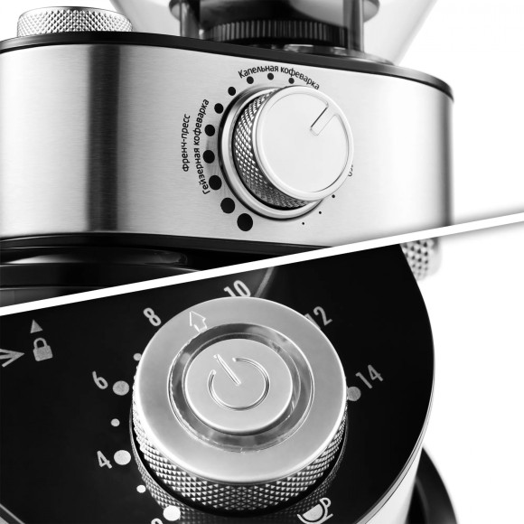 Кофемолка Kitfort КТ-717 200Вт сист.помол.:жернова вместим.:100гр нержавеющая сталь/черный Кофемолка Kitfort КТ-717 200Вт сист.помол.:жернова вместим.:100гр нержавеющая сталь/черный