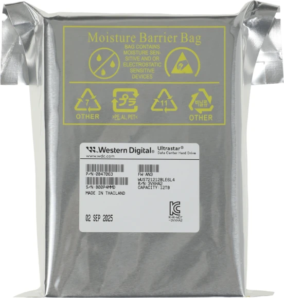 Жесткий диск WD SATA-III 12TB 0B47063 WUS721212BLE6L4 Ultrastar DC HC340 512E (7200rpm) 512Mb 3.5"