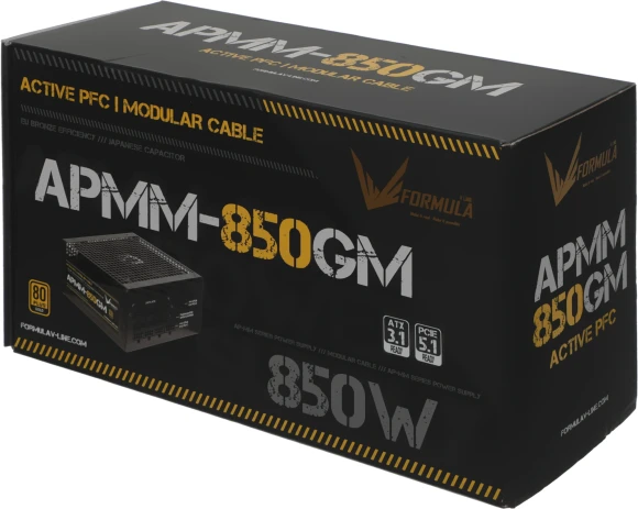 Блок питания Formula ATX 850W APMM-850GM Gen.5 80+ gold (20+4pin) APFC 120mm fan 8xSATA Cab Manag RTL