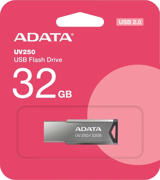 Флеш Диск A-Data 32Gb UV250 AUV250-32G-RBK USB2.0 серебристый Флеш Диск A-Data 32Gb UV250 AUV250-32G-RBK USB2.0 серебристый