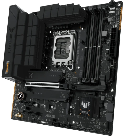 Материнская плата Asus TUF GAMING B760M-PLUS WIFI II Soc-1700 Intel B760 4xDDR5 mATX AC`97 8ch(7.1) 2.5Gg RAID+HDMI+DP