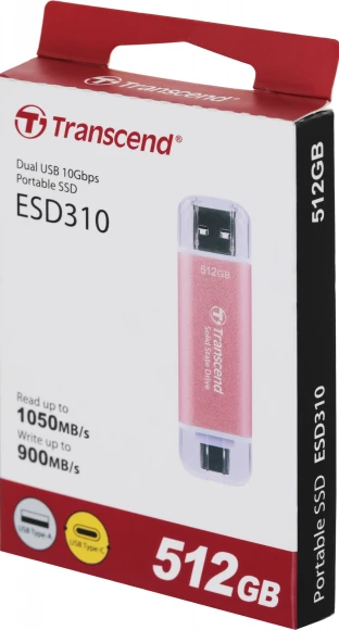 Накопитель SSD Transcend USB-C 512GB TS512GESD310P розовый Накопитель SSD Transcend USB-C 512GB TS512GESD310P розовый