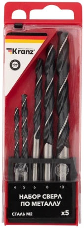 Набор сверл Kranz KR-91-0632 по металлу (5пред.) для шуруповертов/дрелей