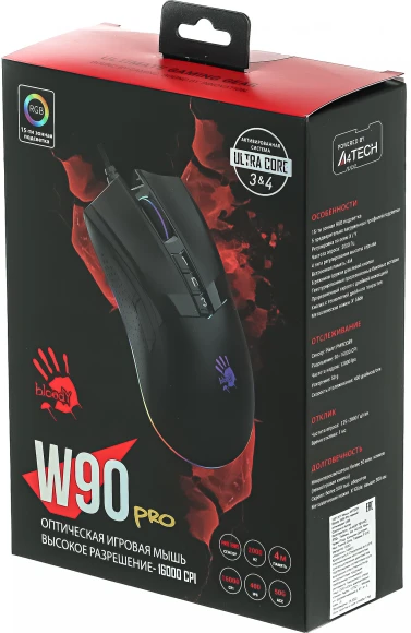 Мышь A4Tech Bloody W90 Pro черный оптическая 16000dpi USB 10but
