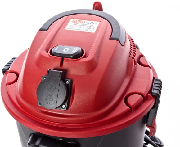 Строительный пылесос RedVerg RD-VC1200S-20P 1200Вт (уборка: сухая/сбор воды/выдув) черный