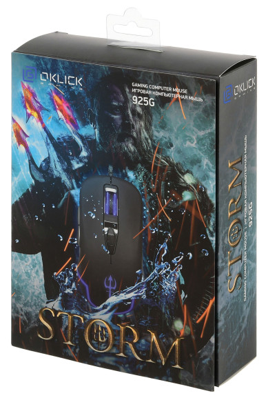 Мышь Оклик 925G STORM черный оптическая 3200dpi USB 6but (499553)