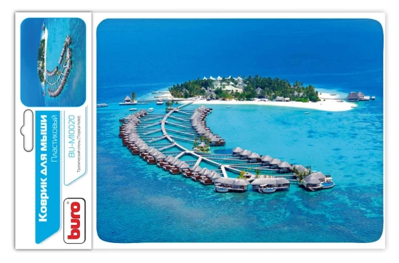 Коврик для мыши Buro BU-M10020 Мини рисунок/тропический отель 230x180x2мм Коврик для мыши Buro BU-M10020 Мини рисунок/тропический отель 230x180x2мм