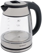 Чайник электрический Scarlett SC-EK27G40 1.8л. 1800Вт серебристый/черный корпус: стекло Чайник электрический Scarlett SC-EK27G40 1.8л. 1800Вт серебристый/черный корпус: стекло