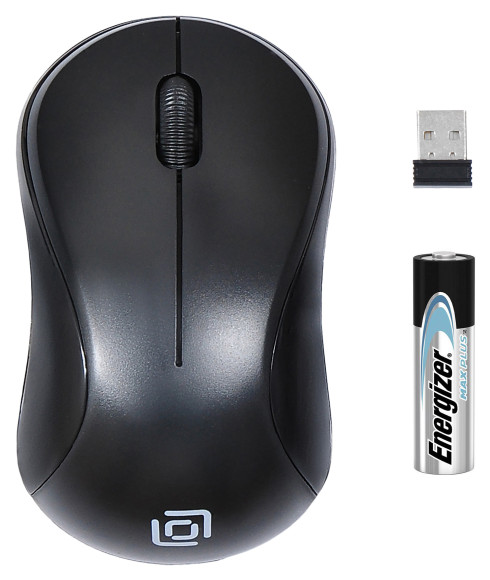 Мышь Оклик 605SW черный оптическая 1200dpi беспров. USB для ноутбука 3but (384108)