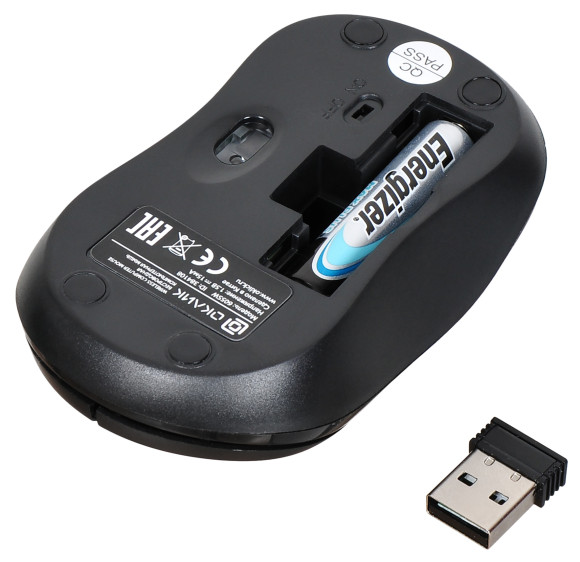 Мышь Оклик 605SW черный оптическая 1200dpi беспров. USB для ноутбука 3but (384108)