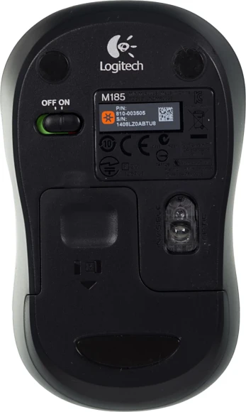 Мышь Logitech M185 черный/синий оптическая 1000dpi беспров. USB для ноутбука 2but (910-002632)