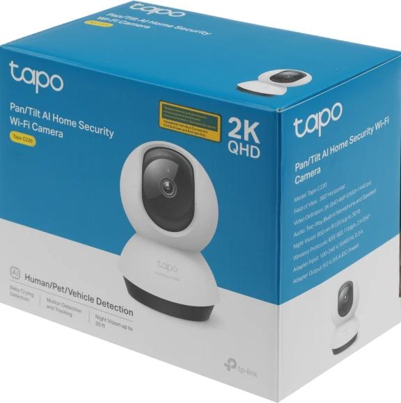 Камера видеонаблюдения IP TP-Link Tapo C220 Wi-Fi 4-4мм цв. корп.:белый Камера видеонаблюдения IP TP-Link Tapo C220 Wi-Fi 4-4мм цв. корп.:белый
