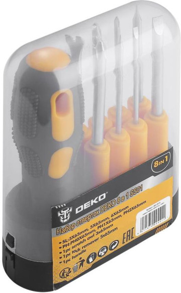 Набор отверток Deko SS01 в компл.:8 предметов (065-0570)