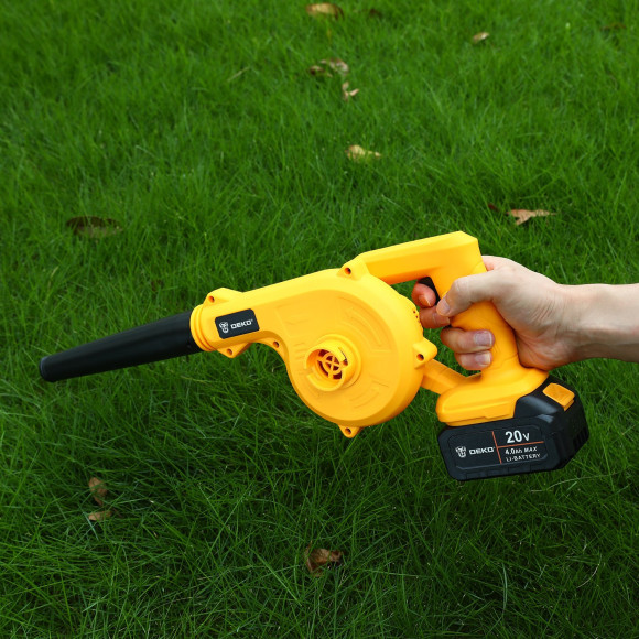 Воздуходувка Deko DKBL20 60Вт пит.:от аккум. оранжевый/черный Воздуходувка Deko DKBL20 60Вт пит.:от аккум. оранжевый/черный