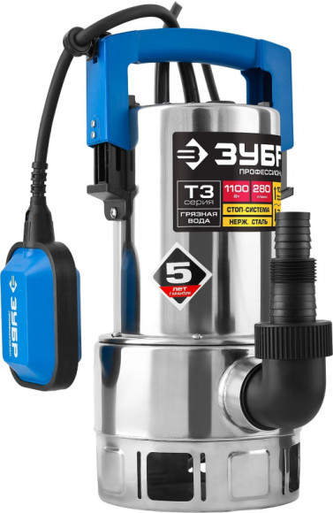 Насос дренажный Зубр Профессионал НПГ-Т3-1100-С 1100Вт 16800л/час центробежный