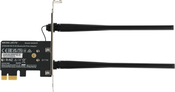 Сетевой адаптер Wi-Fi + Bluetooth Mercusys MA86XE AXE5400 PCI Express (ант.внеш.несъем.) 2ант.