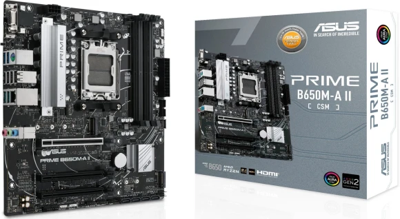 Материнская плата Asus PRIME B650M-A II-CSM Socket AM5 AMD B650 4xDDR5 mATX AC`97 8ch(7.1) 2.5Gg RAID+VGA+HDMI+DP