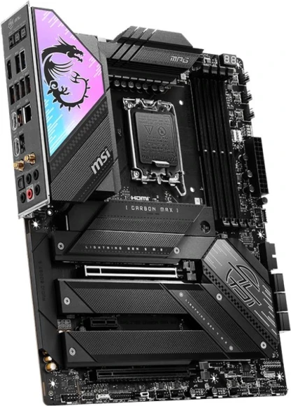 Материнская плата MSI MPG Z790 CARBON MAX WIFI II Soc-1700 Intel Z790 4xDDR5 ATX AC`97 8ch(7.1) 5Gigabit RAID+HDMI Материнская плата MSI MPG Z790 CARBON MAX WIFI II Soc-1700 Intel Z790 4xDDR5 ATX AC`97 8ch(7.1) 5Gigabit RAID+HDMI