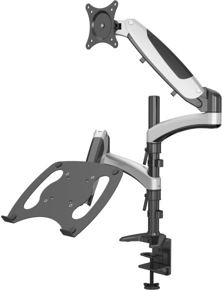 Кронштейн для монитора/ноутбука Cactus CS-VM-LH08-AL серебряный 13"-32" макс.16кг настольный поворот и наклон Кронштейн для монитора/ноутбука Cactus CS-VM-LH08-AL серебряный 13"-32" макс.16кг настольный поворот и наклон