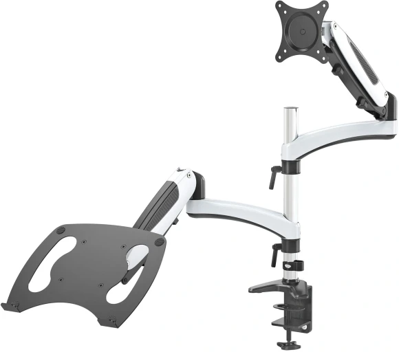 Кронштейн для монитора/ноутбука Cactus CS-VM-LH08-AL серебряный 13"-32" макс.16кг настольный поворот и наклон