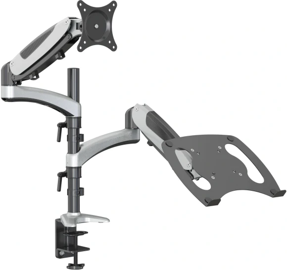 Кронштейн для монитора/ноутбука Cactus CS-VM-LH08-AL серебряный 13"-32" макс.16кг настольный поворот и наклон