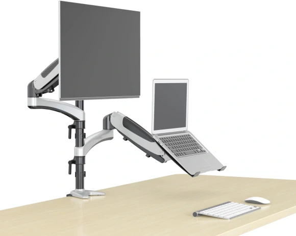 Кронштейн для монитора/ноутбука Cactus CS-VM-LH08-AL серебряный 13"-32" макс.16кг настольный поворот и наклон