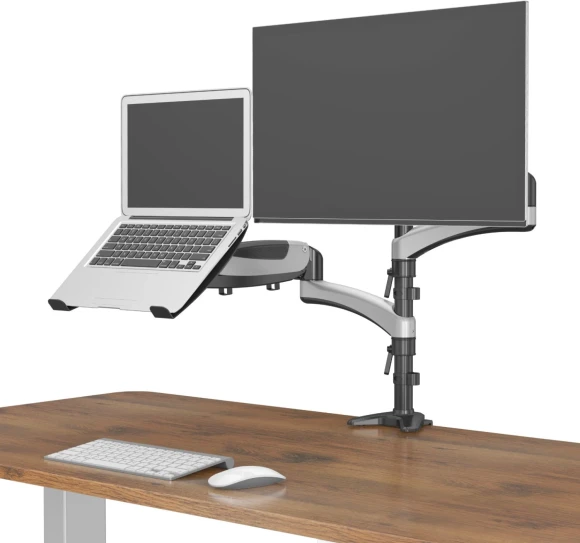 Кронштейн для монитора/ноутбука Cactus CS-VM-LH08-AL серебряный 13"-32" макс.16кг настольный поворот и наклон