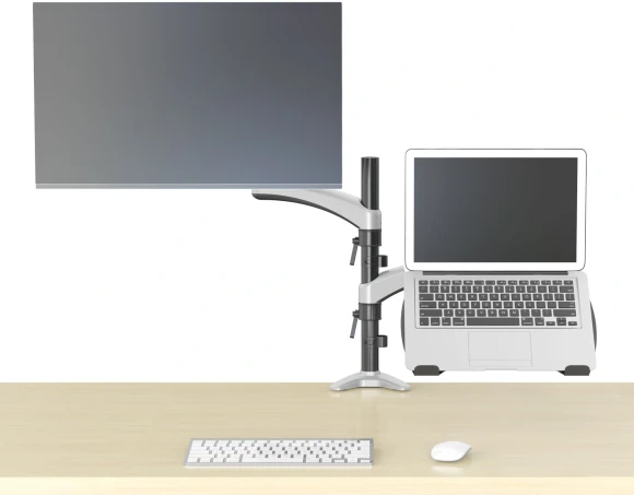 Кронштейн для монитора/ноутбука Cactus CS-VM-LH08-AL серебряный 13"-32" макс.16кг настольный поворот и наклон