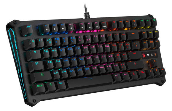 Клавиатура A4Tech B930 механическая черный USB Multimedia for gamer LED кабель 1.8м