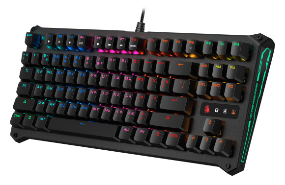 Клавиатура A4Tech B930 механическая черный USB Multimedia for gamer LED кабель 1.8м