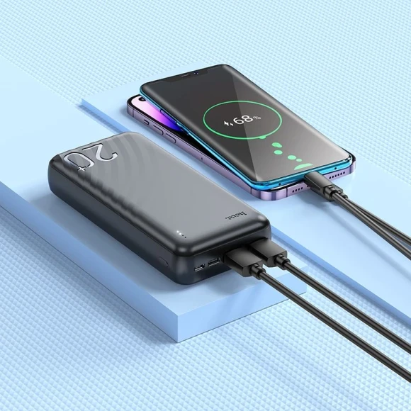 Мобильный аккумулятор Hoco J123A Element 20000mAh 2A 2xUSB-A черный Мобильный аккумулятор Hoco J123A Element 20000mAh 2A 2xUSB-A черный