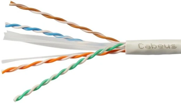Кабель информационный Cabeus UTP-4P-CAT.5E-SOLID-GY-100 кат.5E U/UTP 4 пары PVC внутренний 100м серый Кабель информационный Cabeus UTP-4P-CAT.5E-SOLID-GY-100 кат.5E U/UTP 4 пары PVC внутренний 100м серый