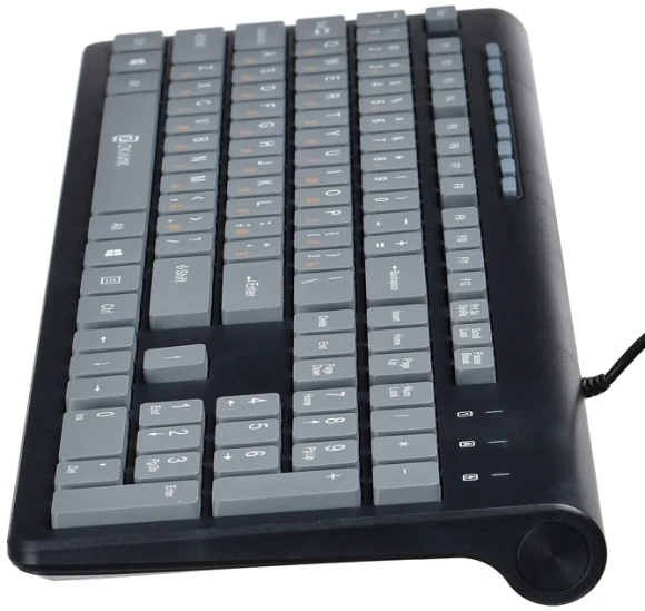 Клавиатура Оклик 480M черный/серый USB slim Multimedia (1067199) кабель 1.5м