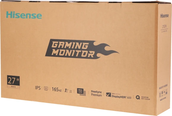 Монитор Hisense 27" 27G7H темно-серый IPS LED 16:9 HDMI Piv 600cd 178гр/178гр 2560x1440 170Hz FreeSync Premium DP Quad 2K (1440p) 6.8кг