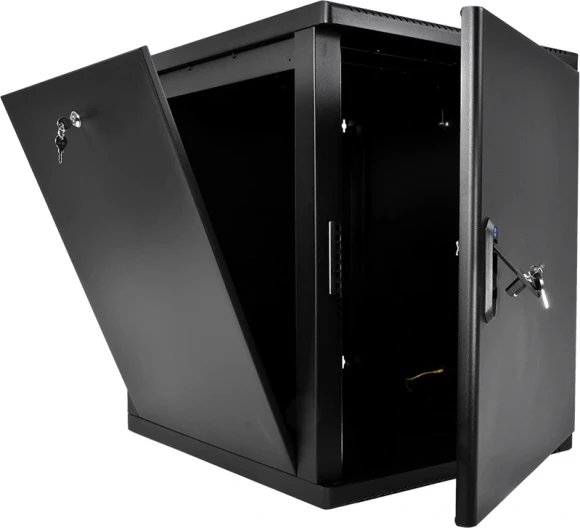 Шкаф коммутационный ЦМО (ШРН-М-12.650.1-9005) настенный 12U 600x650мм пер.дв.металл 120кг черный 581мм 24.48кг 180град. 610мм IP20 металл