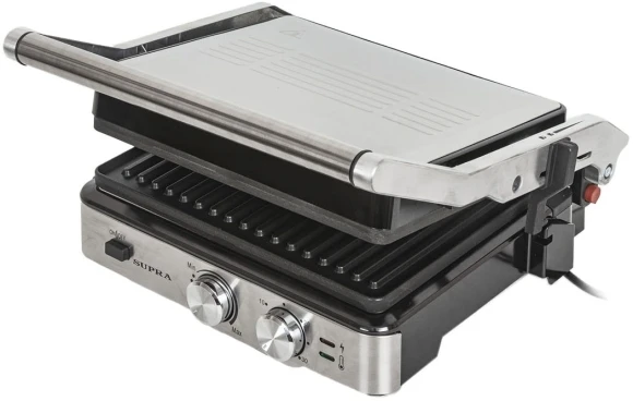 Электрогриль Supra GS-7620 2000Вт черный/серебристый