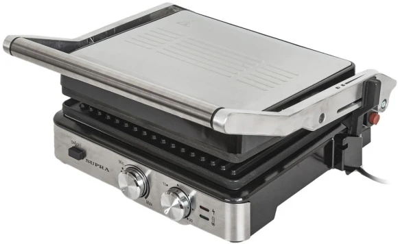 Электрогриль Supra GS-7620 2000Вт черный/серебристый