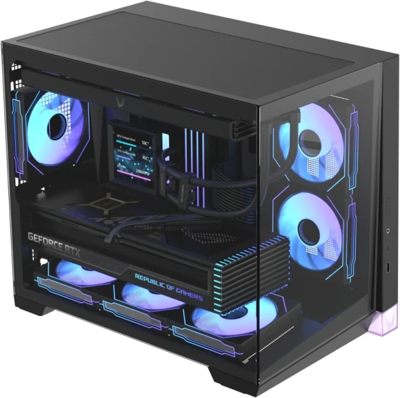 Корпус Formula Crystal Z4M Plus черный без БП mATX 3x120mm 1xUSB3.0 audio bott PSU