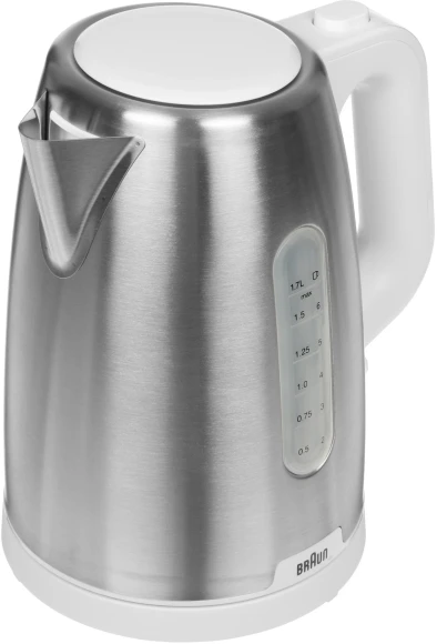 Чайник электрический Braun WK1500WH 1.7л. 2200Вт сталь/белый корпус: металл/пластик Чайник электрический Braun WK1500WH 1.7л. 2200Вт сталь/белый корпус: металл/пластик