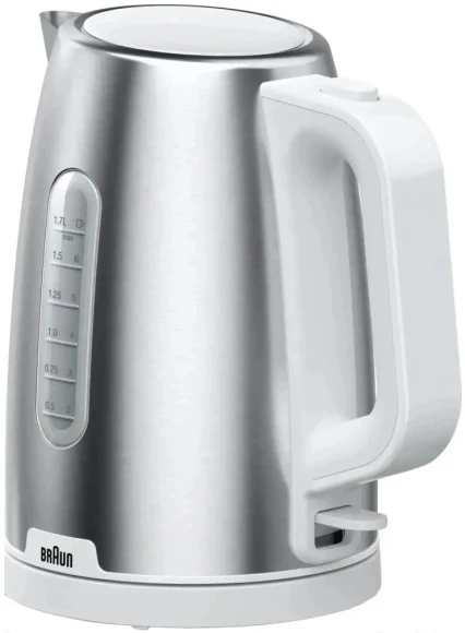Чайник электрический Braun WK1500WH 1.7л. 2200Вт сталь/белый корпус: металл/пластик Чайник электрический Braun WK1500WH 1.7л. 2200Вт сталь/белый корпус: металл/пластик