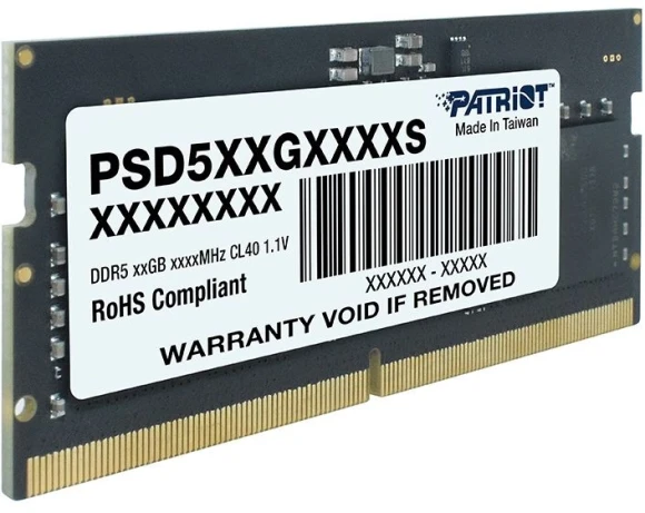 Память DDR5 8GB 5600MHz Patriot PSD58G560041S Signature Line RTL PC5-44800 CL46 SO-DIMM 262-pin 1.1В single rank Ret Память DDR5 8GB 5600MHz Patriot PSD58G560041S Signature Line RTL PC5-44800 CL46 SO-DIMM 262-pin 1.1В single rank Ret