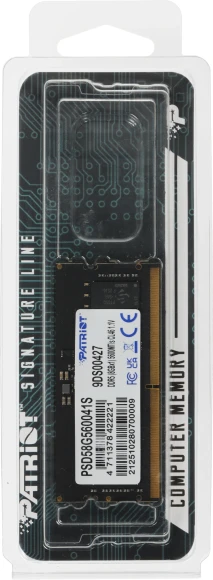Память DDR5 8GB 5600MHz Patriot PSD58G560041S Signature Line RTL PC5-44800 CL46 SO-DIMM 262-pin 1.1В single rank Ret Память DDR5 8GB 5600MHz Patriot PSD58G560041S Signature Line RTL PC5-44800 CL46 SO-DIMM 262-pin 1.1В single rank Ret