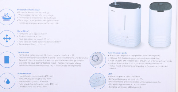 Увлажнитель воздуха Beurer LB55 365Вт белый Увлажнитель воздуха Beurer LB55 365Вт белый