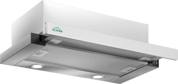 Вытяжка встраиваемая Elikor Интегра Glass 45Н-400-В2Д нержавеющая сталь/стекло белое управление: кнопочное (1 мотор)