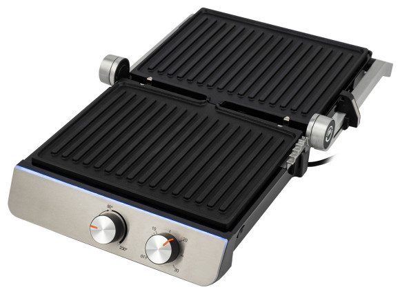 Электрогриль Hyundai HYG-5047 2200Вт серебристый/черный