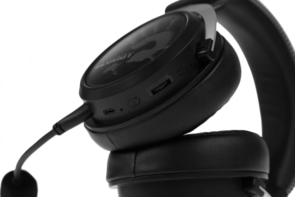 Наушники с микрофоном A4Tech Bloody MR590 Sports черный 1.5м мониторные BT/Radio/3.5mm оголовье (MR590 + WIRED/SPORT BLACK)