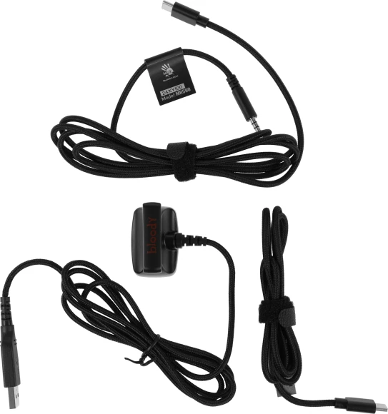 Наушники с микрофоном A4Tech Bloody MR590 Sports черный 1.5м мониторные BT/Radio/3.5mm оголовье (MR590 + WIRED/SPORT BLACK)