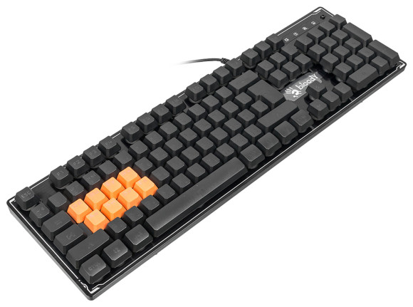 Клавиатура A4Tech B3370R черный USB Multimedia for gamer LED (подставка для запястий) кабель 1.8м
