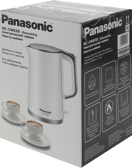 Чайник электрический Panasonic NC-CWK50 1.7л. 1500Вт белый корпус: нерж.сталь/пластик