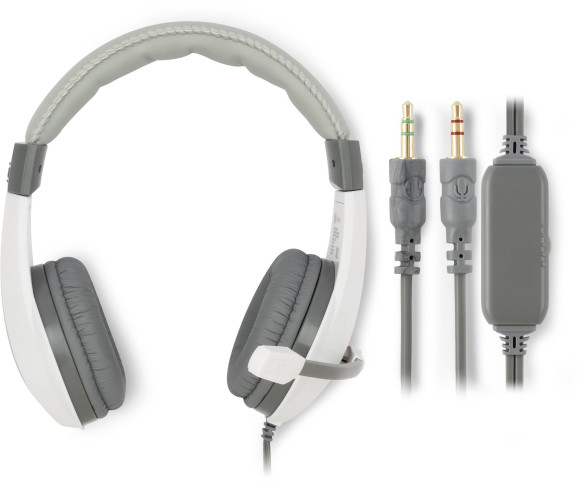 Наушники с микрофоном Оклик HS-L600 серый 1.8м мониторные оголовье (1532023)